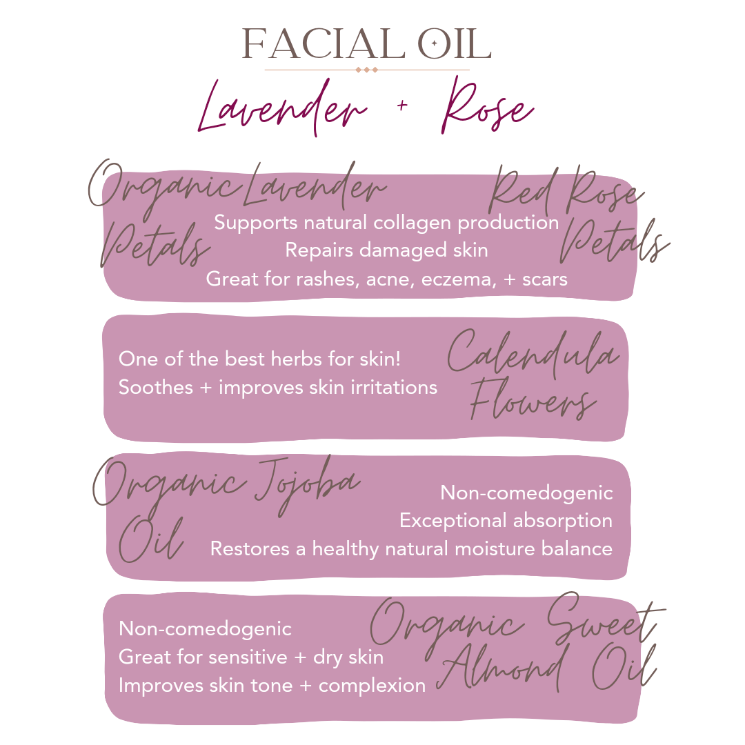 Lavender + Rose + Calendula Herbal Infusion Facial Oil